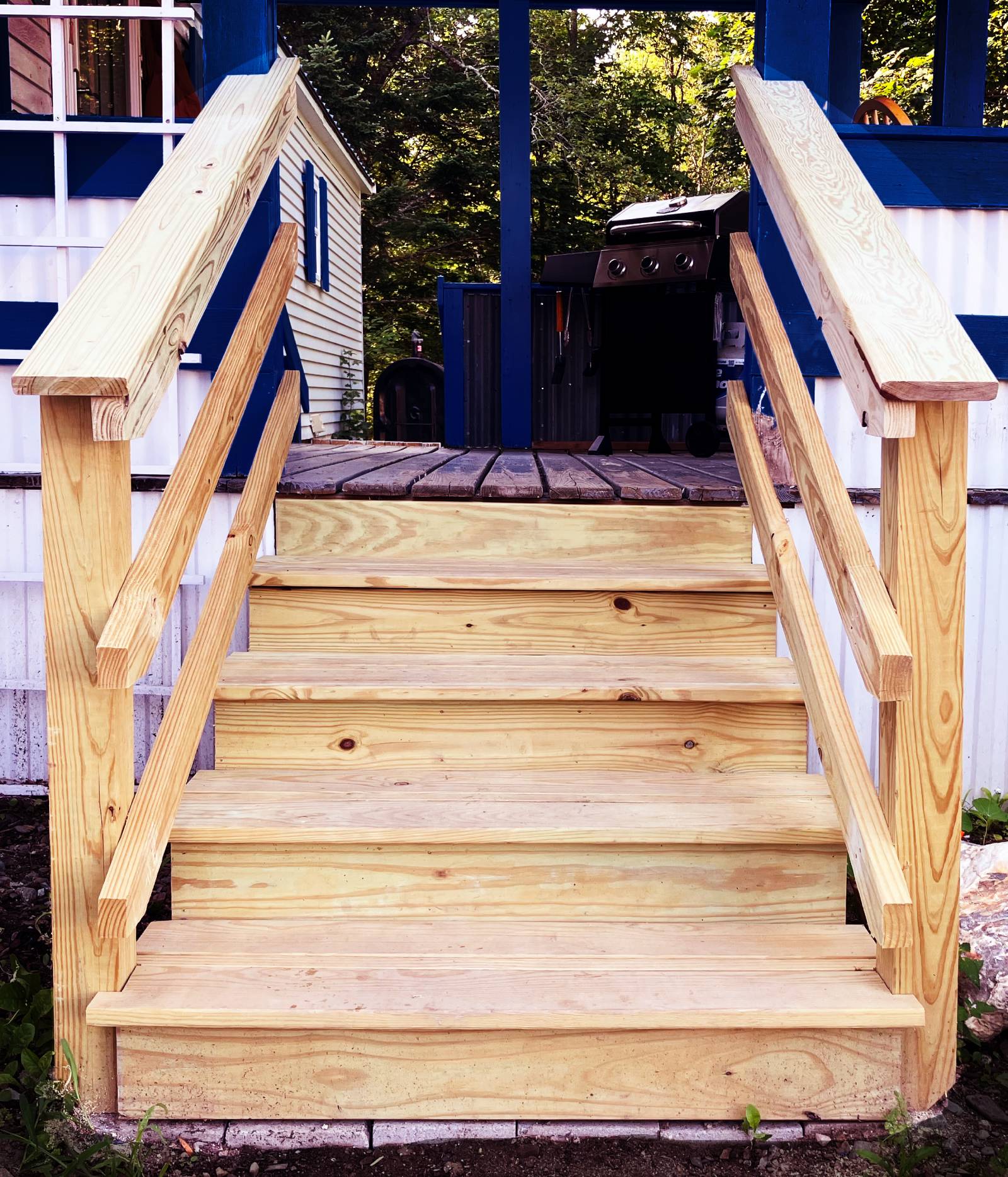 Rebuilt deck stairs